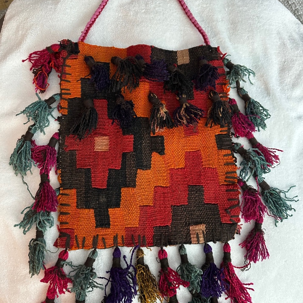 Colorful Geometric Tassel Shoulder Bag